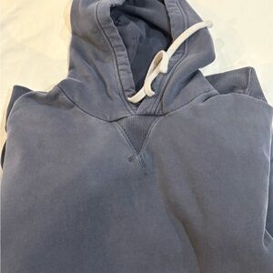 American Eagle Outfitters Gray Hoodie with Cream Drawstring